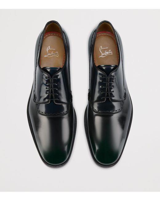 Christian Louboutin Black Sartoby Patent Leather Derby Shoes