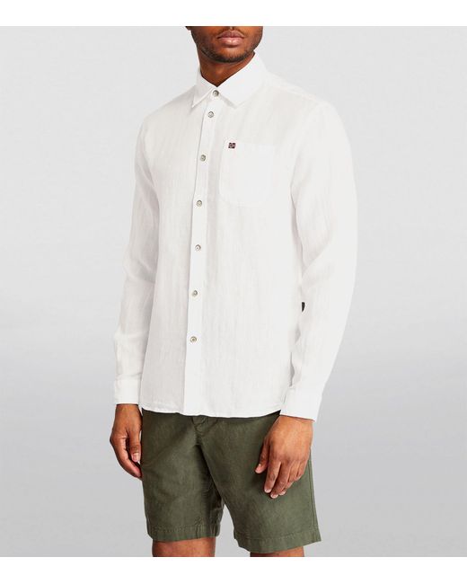 Napapijri White Linen Shirt for men