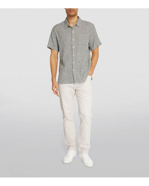 Oliver Spencer Gray Stretch-cotton Striped Shirt for men