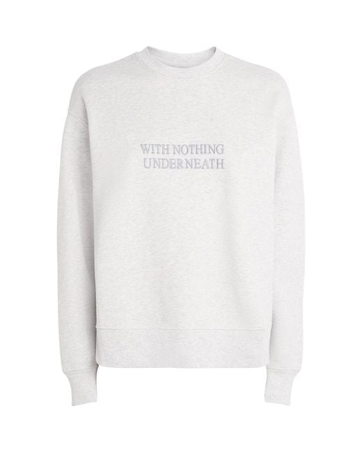 With Nothing Underneath White Cotton Spencer Sweatshirt