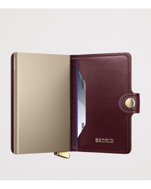 Secrid Purple Leather Diamond-Embossed Miniwallet for men