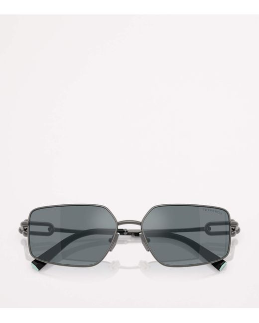 Tiffany & Co Gray Metal Rectangular Tf3111 Sunglasses