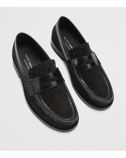 Kurt Geiger Black Leather Lombard Loafers