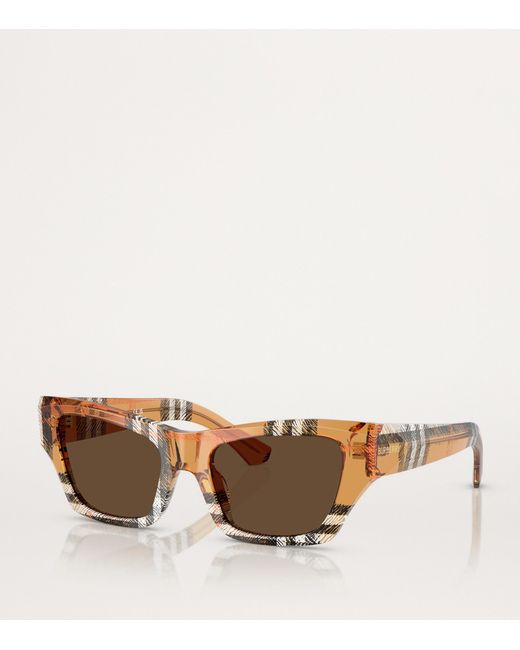 Burberry Brown Acetate Square Cat Eye Sunglasses