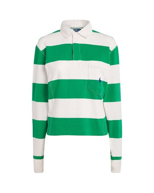 Polo Ralph Lauren Green Cotton Stripe Rugby Shirt