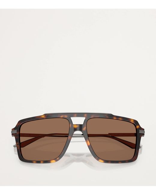 Dolce & Gabbana Brown Acetate Aviator Sunglasses for men