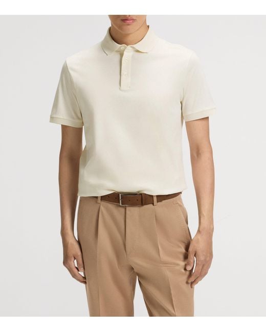 Boss White Cotton Regular-Fit Polo Shirt for men