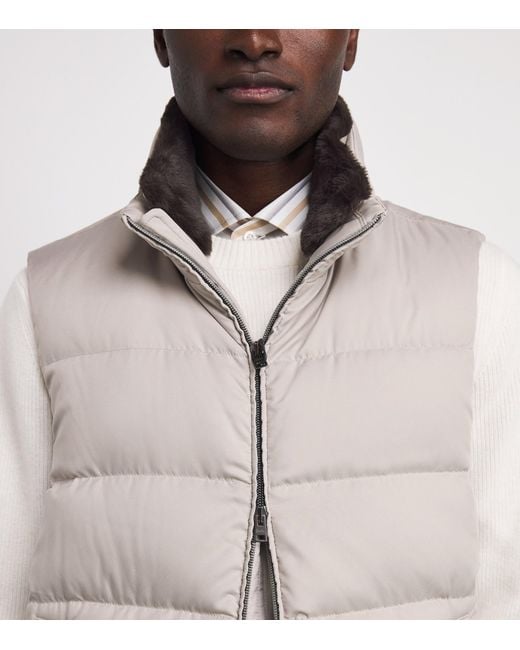 Herno Gray Down Quilted Gilet for men