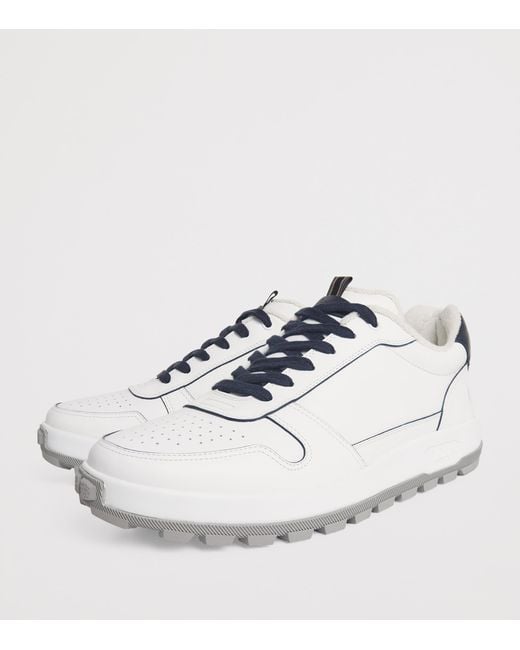 Brioni White Leather Crossing Sneakers for men