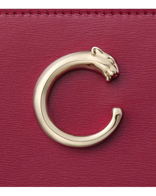 Cartier Red Calfskin Panthère De Wallet