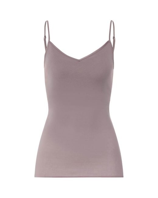 Hanro Purple Cotton Seamless Padded Tank Top