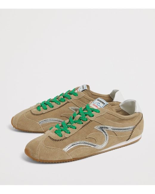 Sandro Green Suede Light Wave Sneakers
