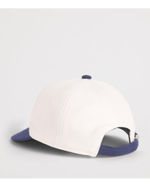 About Blank Blue Wool-Blend Contrast Monogram Cap for men