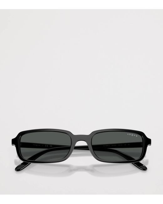 Vogue Black Rectangular Sunglasses
