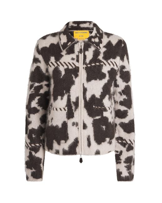 Guest In Residence Multicolor Cashmere Cow Grizzly Zip-Up Cardigan