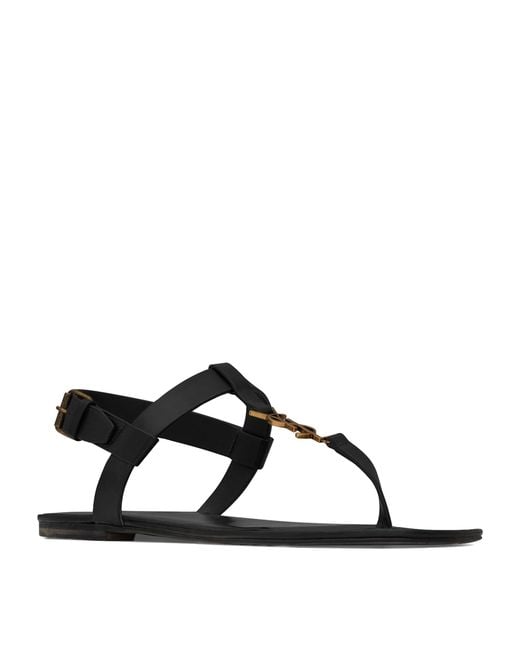 Saint Laurent Brown Leather Cassandra Sandals for men