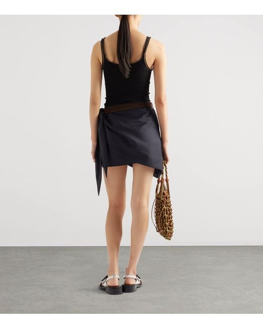 Prada Black Cotton Ribbed Tank Top