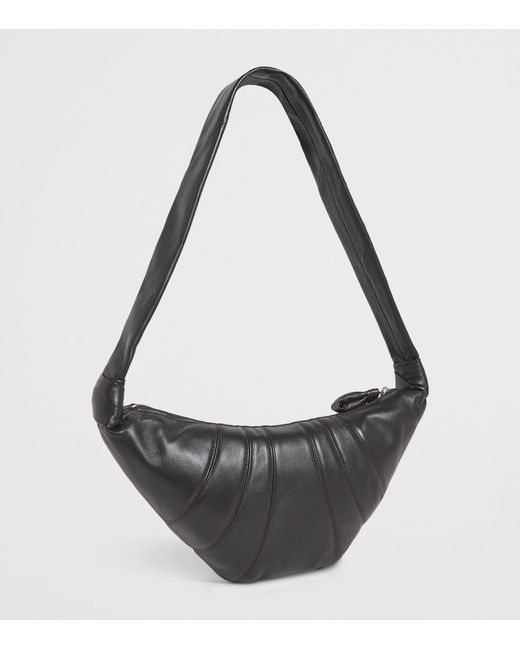 Lemaire Metallic Medium Grained Leather Croissant Shoulder Bag