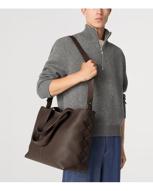 Bottega Veneta Brown Large Leather Diago Tote Bag for men