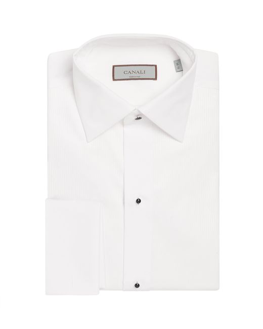 Canali White Cotton Ceremony Dress Shirt for men