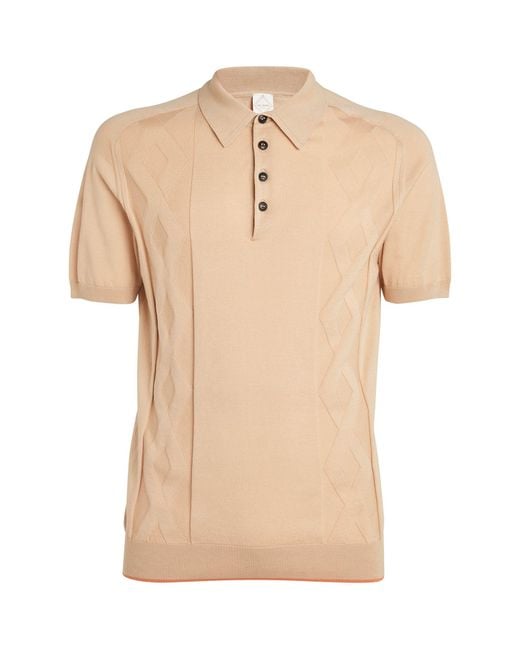 Pal Zileri Natural Cable-knit Polo Shirt for men