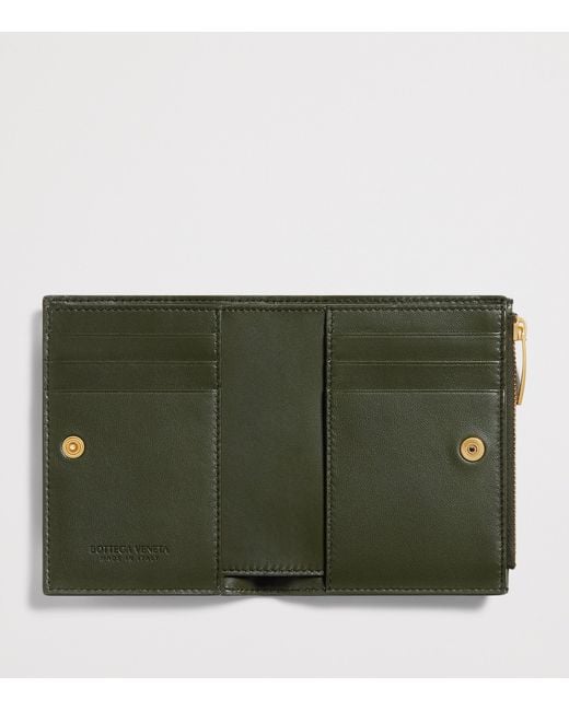 Bottega Veneta Green Small Leather-Suede Bifold Wallet
