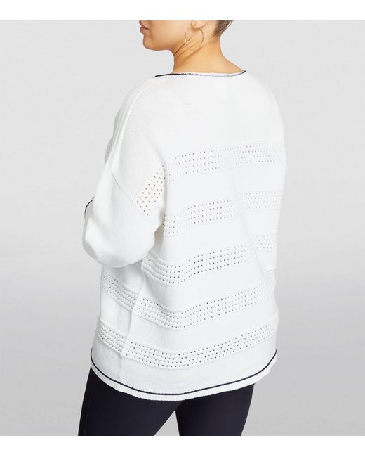 Marina Rinaldi White Cotton-blend Sweater