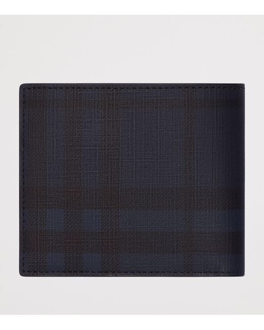 Burberry Black City Check Bifold Coin Wallet for men