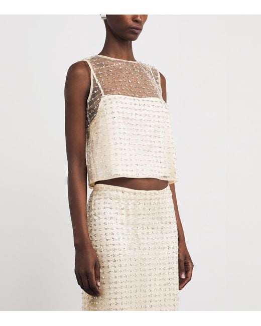 Staud Natural Sequin Seraphina Top