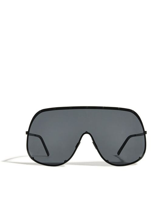 Rick Owens Black Steel Shield Sunglasses for men