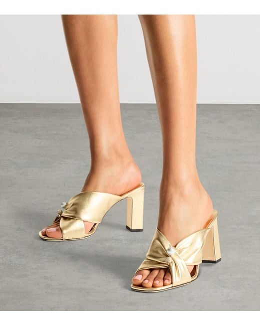 Jimmy Choo Natural Rafi 85 Leather Heeled Sandals