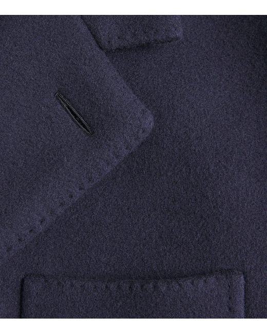 Ralph Lauren Blue Wool-Blend Kent Overcoat for men