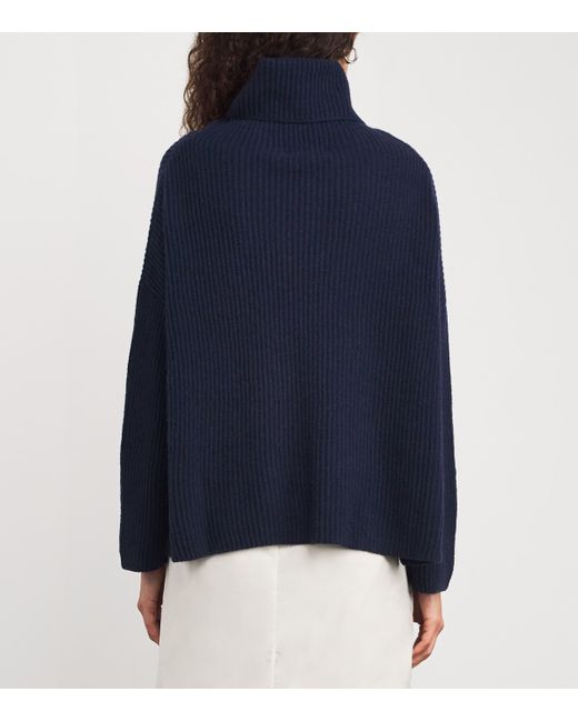 MAX&Co. Blue Cashmere Ribbed Rollneck Sweater