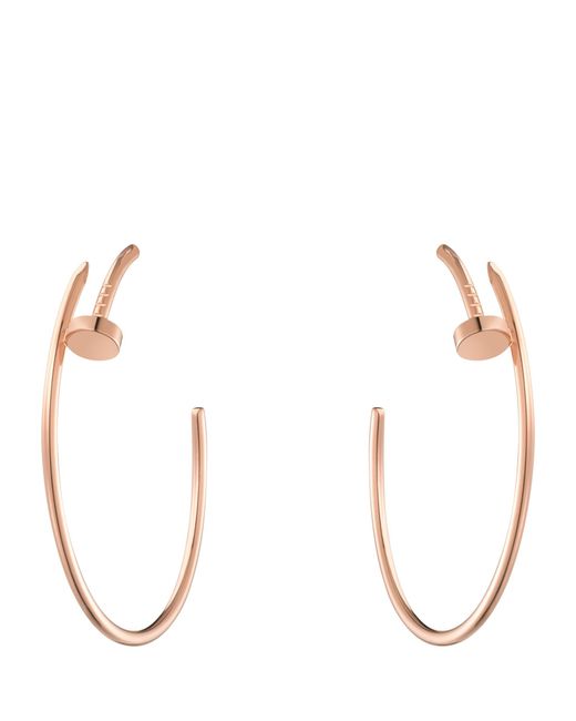Cartier White Rose Gold And Diamond Juste Un Clou Hoop Earrings
