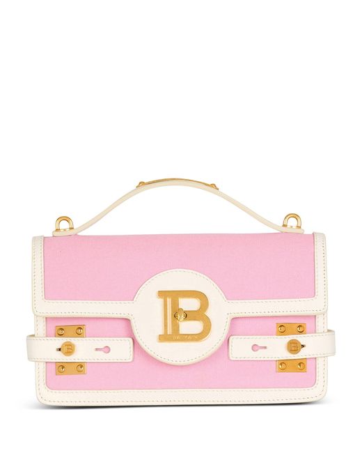 Balmain Pink Canvas B-buzz 24 Shoulder Bag