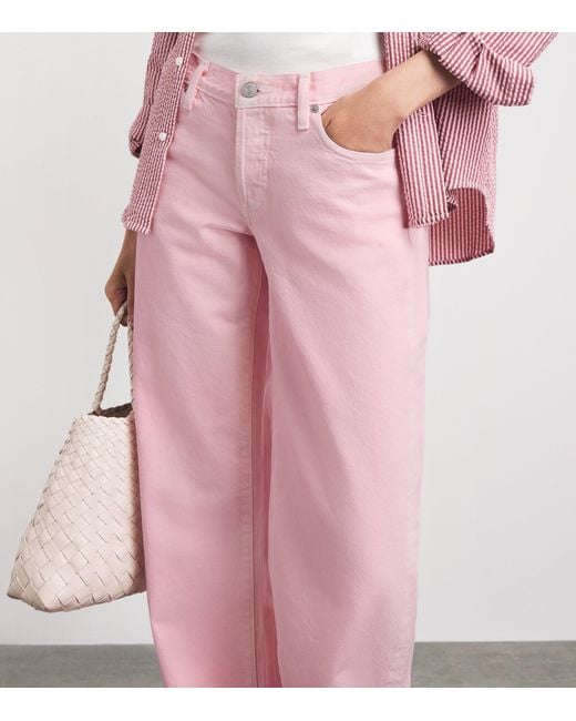 FRAME Pink The Pixie Wide-Leg Jeans