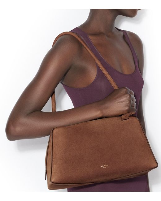 Alaïa Brown Leather Le Bouledogue Shoulder Bag