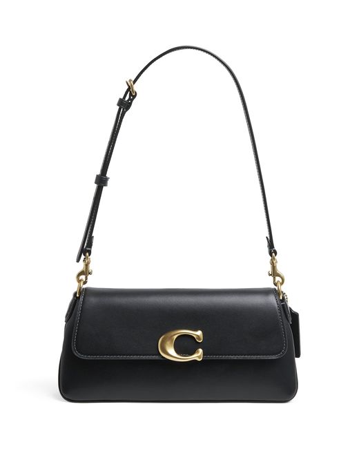 COACH Black Leather Jet Shoulder Bag