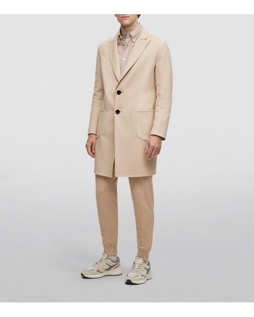 Boss Natural Camel Hair Overcoat for men