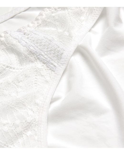 Simone Perele White Lace-Trim Comète Briefs