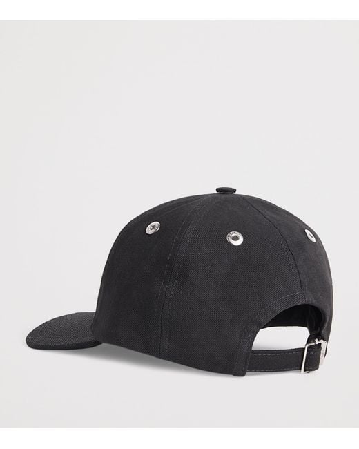 AMI Black Cotton Felt Patch Logo Cap for men