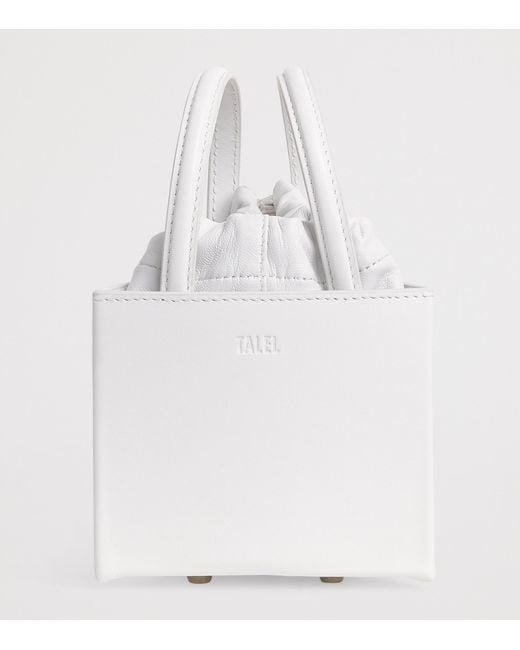 TALEL PARIS White Small Leather Triangle Bag