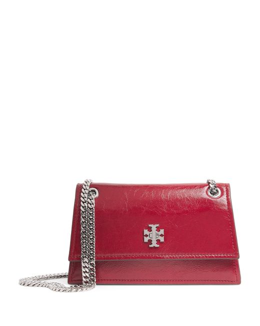 Tory Burch Red Leather Kira Turnlock Shoulder Bag
