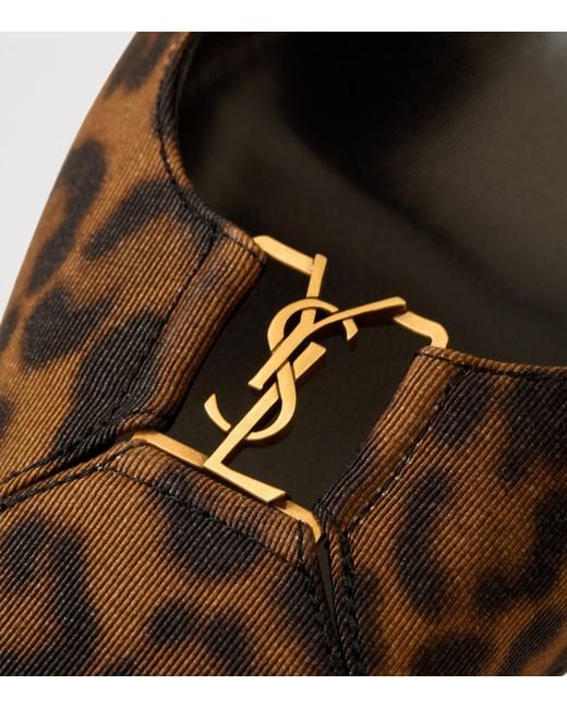 Saint Laurent Brown Leopard Print Babylone Slingback Pumps 90