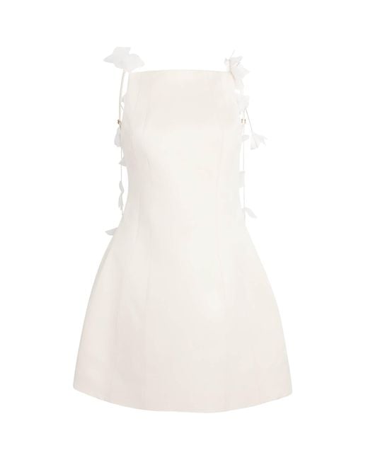 Cult Gaia White Wool-Silk Tara Mini Dress
