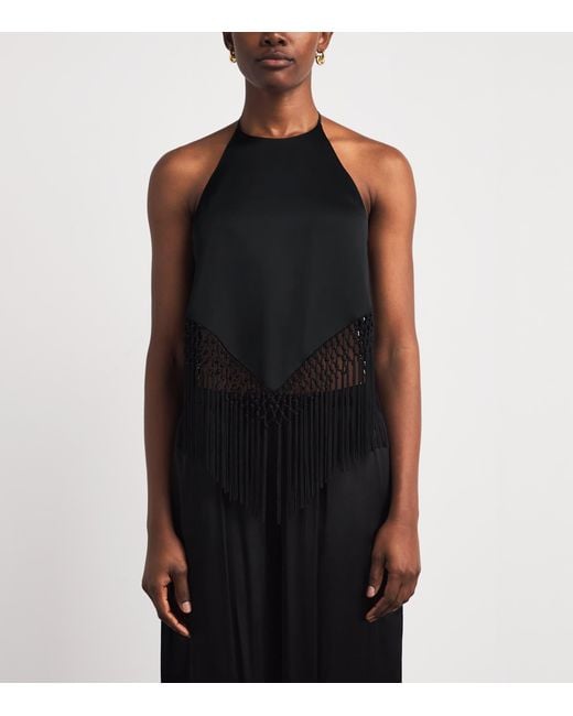 Alice + Olivia Black Handkerchief Greta Top
