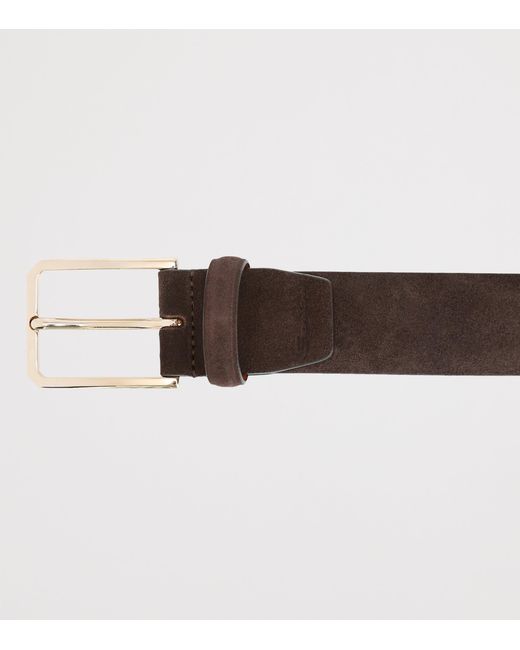 Santoni Brown Suede Belt for men
