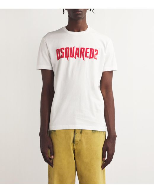 DSquared² Pink Cotton Logo T-Shirt for men