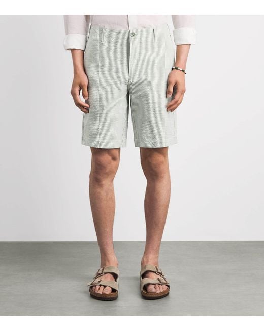 Vilebrequin Gray Seersucker Stripe Bermuda Shorts for men