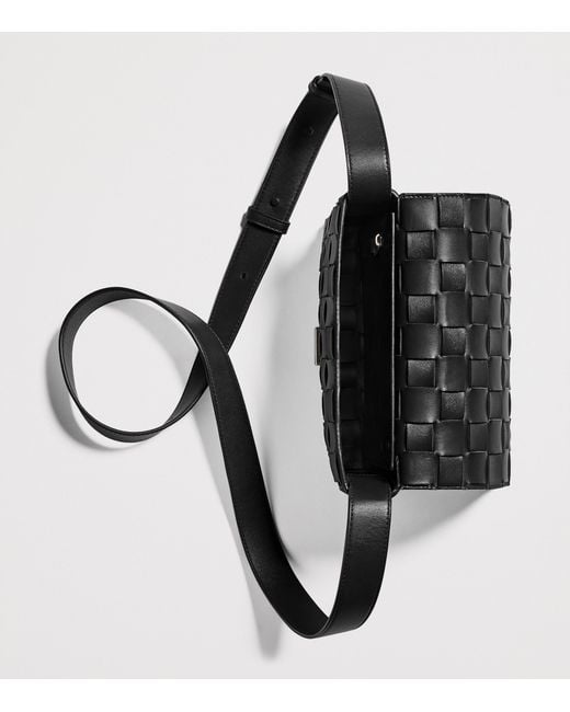Bottega Veneta Black Leather Orto Messenger Bag for men